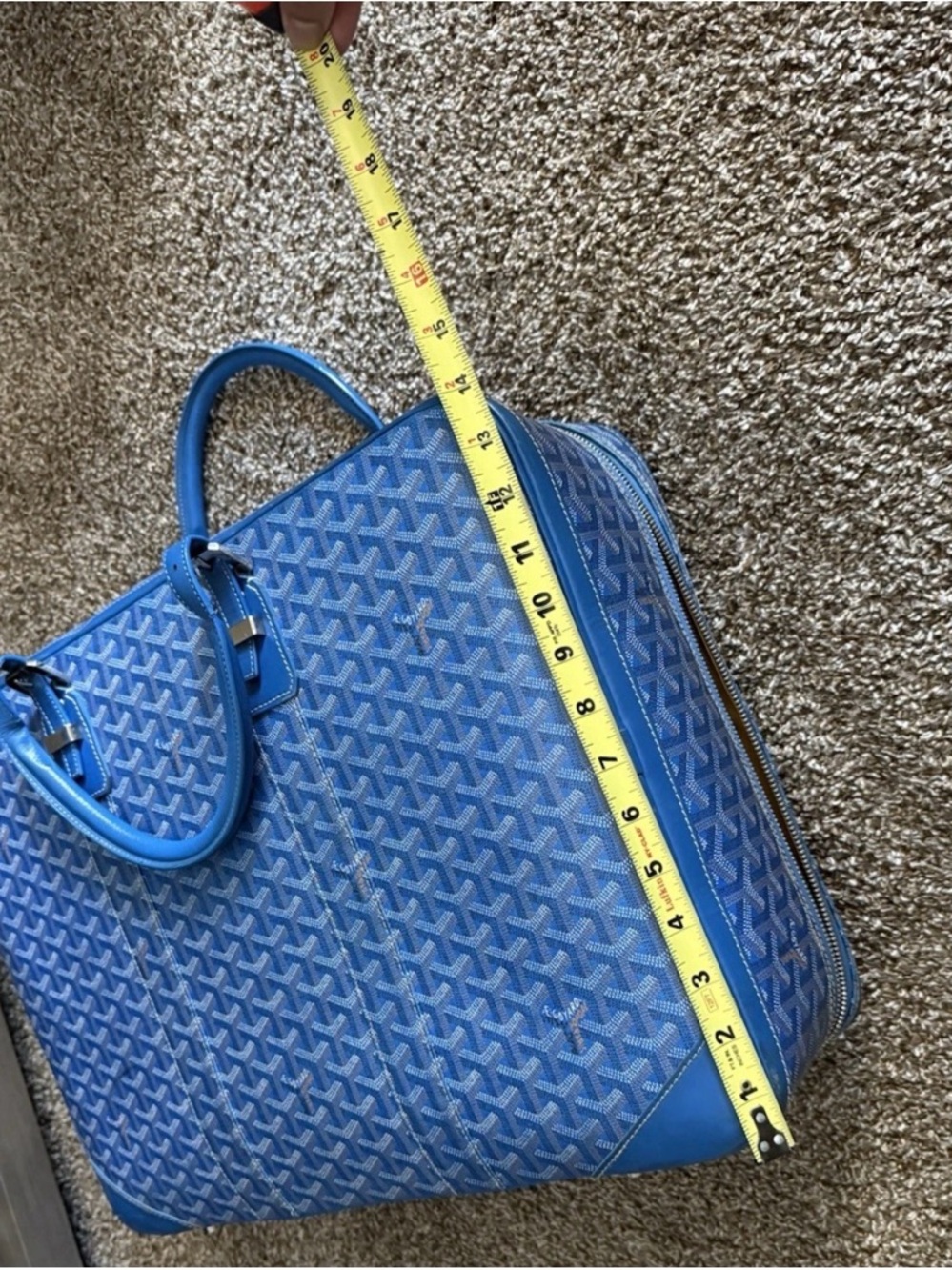 Goyard Blue Patterned Travel Tote - Picture 12 of 15